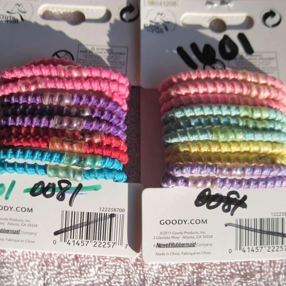 10 Goody Ouchless Stay Put Ponytailer Hair Bands No Metal Elastics Pastel Colors